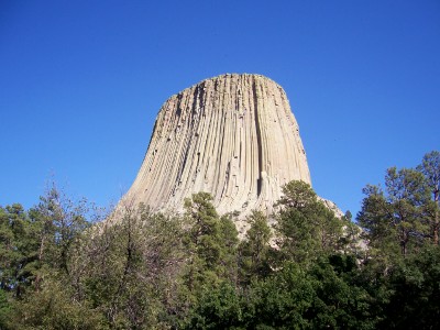 Close up view of Devils Tower